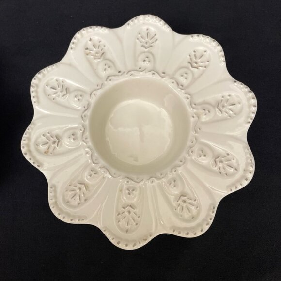 Yankee Candle White Porcelain Votive Tea Light Holders 2 Pineapple Neutral - Picture 5 of 6